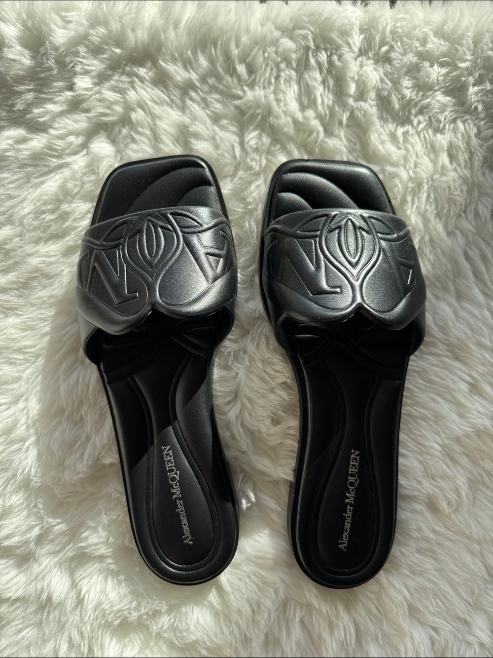 Alexander McQueen sandals new gloss calf